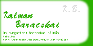kalman baracskai business card